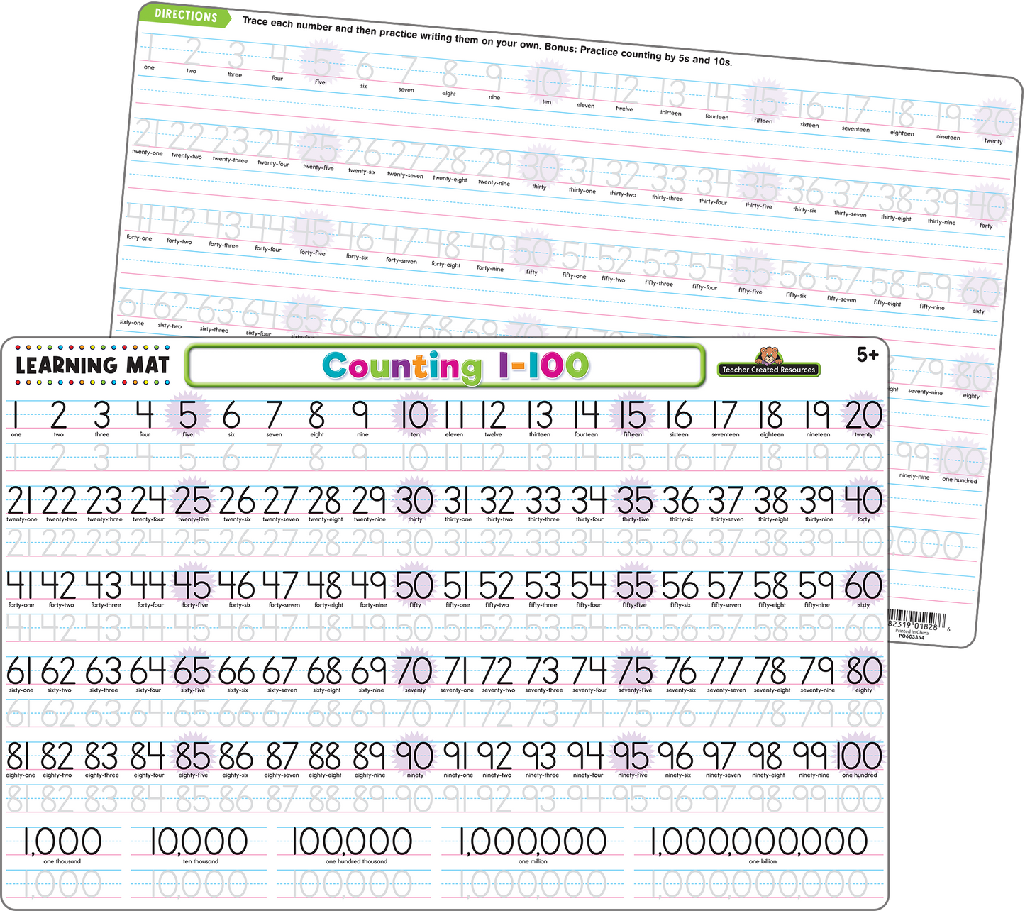 Counting 1–100 Learning Mat