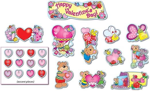 Valentine's Day Mini Bulletin Board Set | 41pcs, Multi