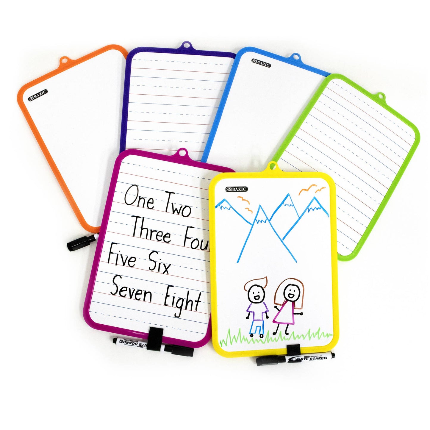 Double Sided Dry Erase Learning Board 7.4" X 10.3" w/ Marker: 24