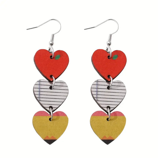 Apple Book Design Dangle Earrings