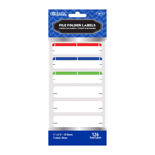 Assorted Color File Folder Label (126/Pack): 24